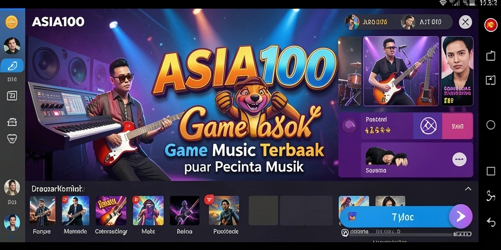 Tampilan gameplay ASIA100 saat menikmati berbagai lagu.