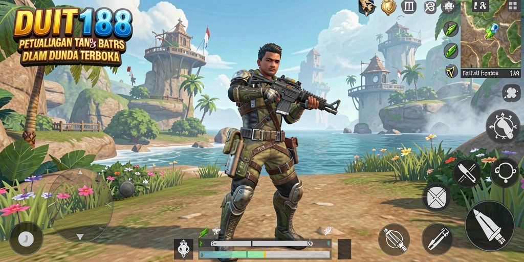 Screenshot gameplay menampilkan petualangan epik dalam dunia terbuka.