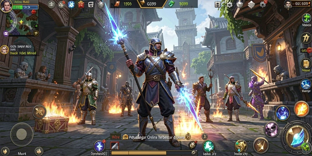 Screenshot utama GG99 menampilkan aksi seru dalam petualangan MMORPG.