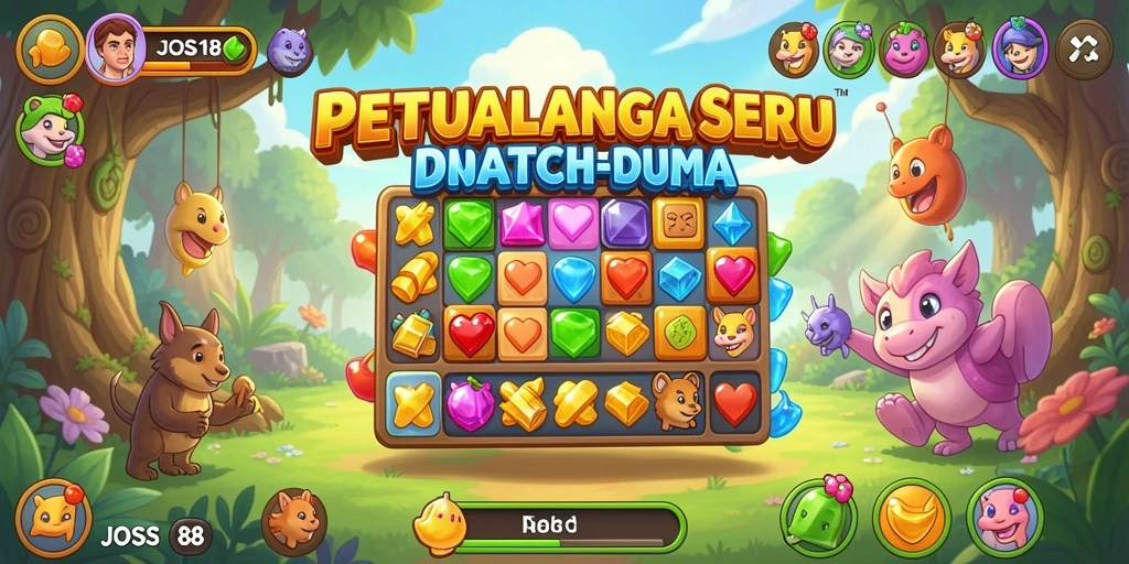 Screenshot dari gameplay seru JOSS188 dengan tantangan Match-3.