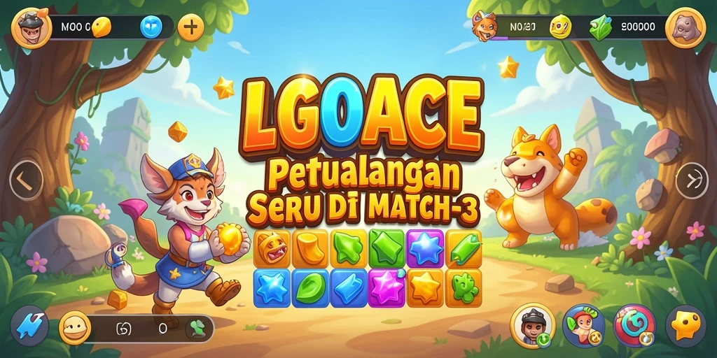 Screenshot gameplay LGOACE menampilkan tantangan Match-3 yang mengasyikkan.