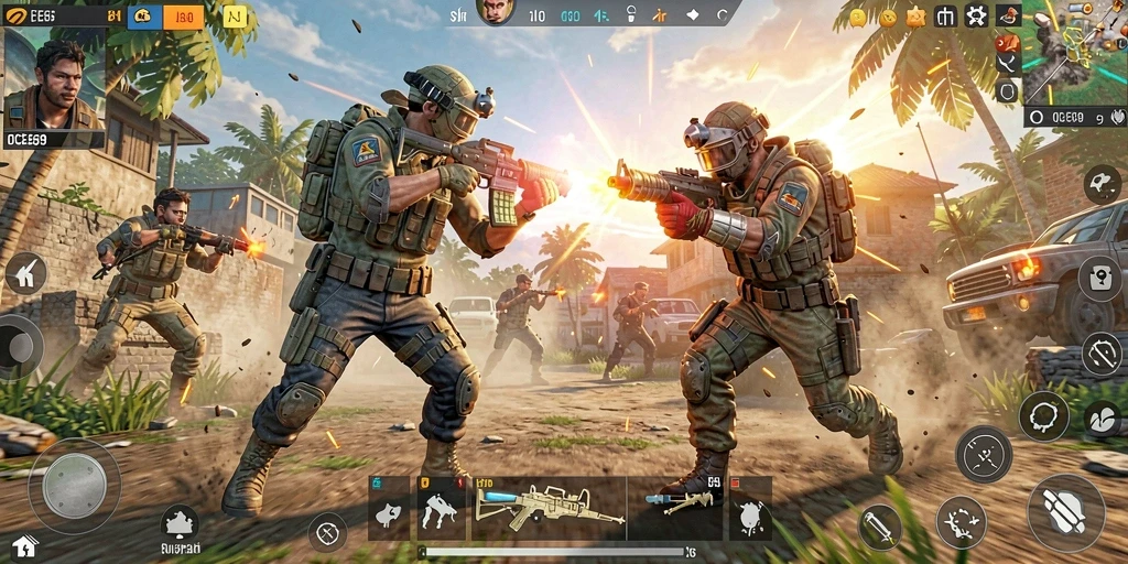 Screenshot OCE69 menampilkan aksi seru di medan perang Battle Royale.