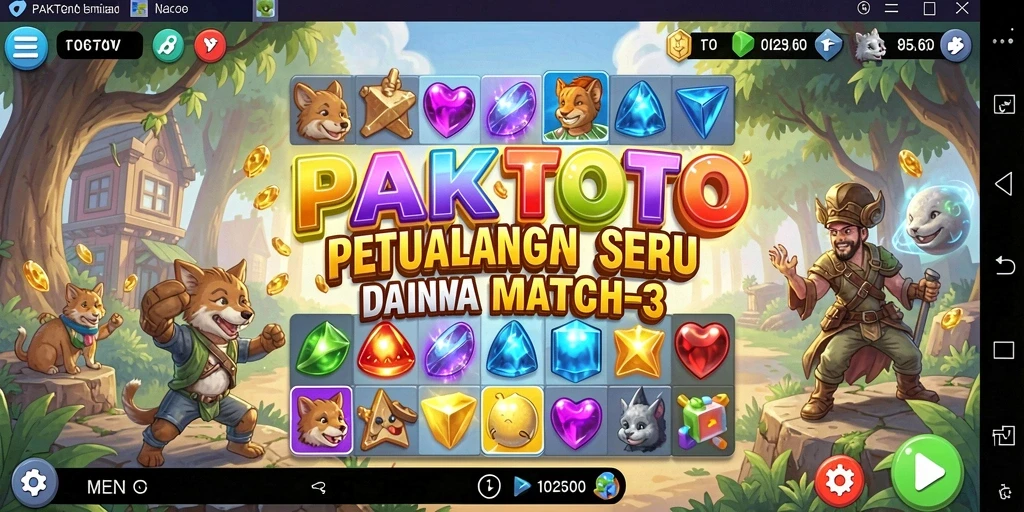 Tampilan gameplay PAKTOTO dengan elemen Match-3 yang menakjubkan.