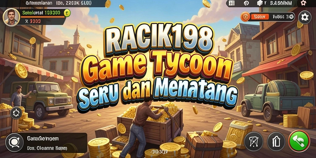 Tampilan dalam permainan <strong>RACIK198</strong> yang menggambarkan manajemen bisnis yang dinamis.